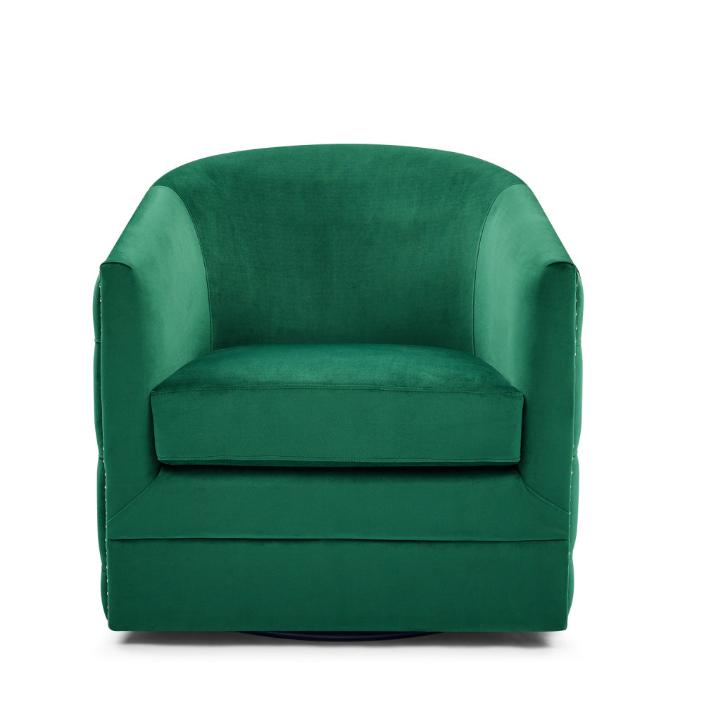 COCO 31.5&quot;W Velvet Swivel Accent Chair-Green