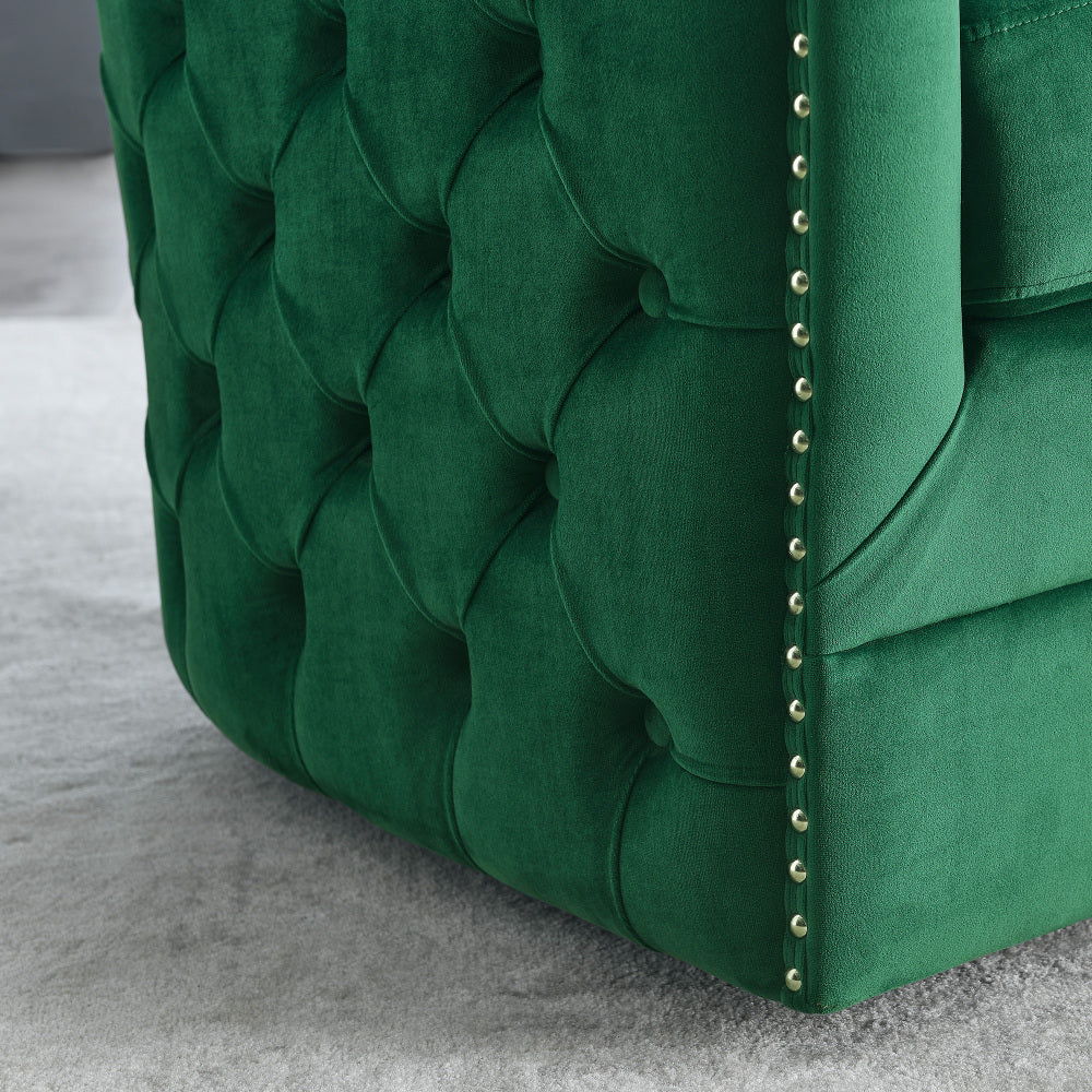 COCO 31.5&quot;W Velvet Swivel Accent Chair-Green