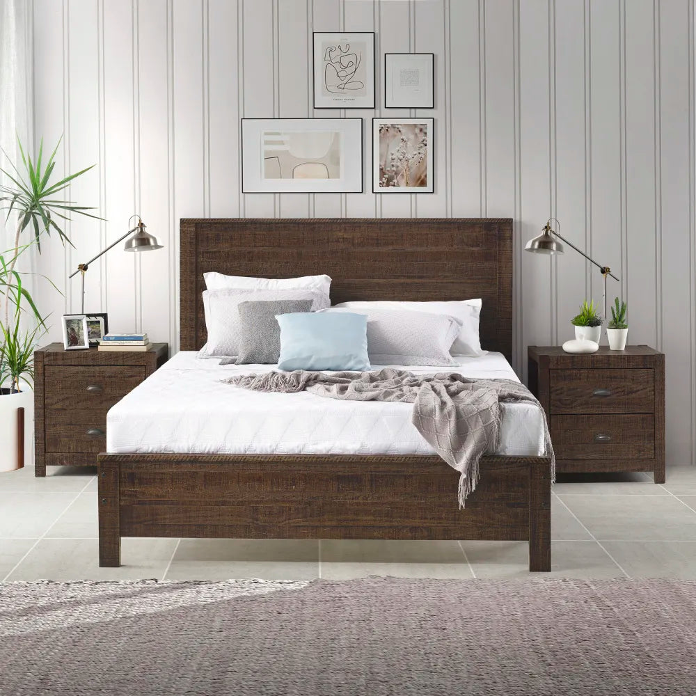 Albany Solid Wood Twin Bed Frame with Headboard