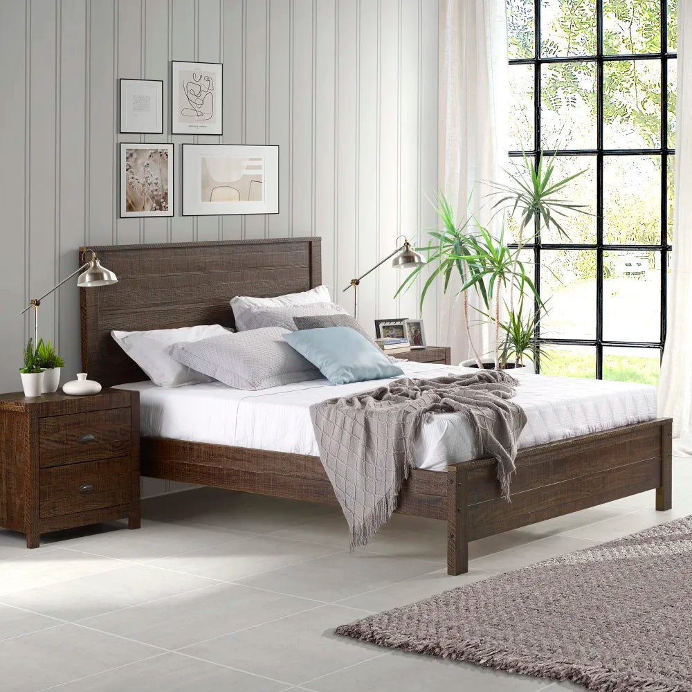 Albany Solid Wood Twin Bed Frame with Headboard