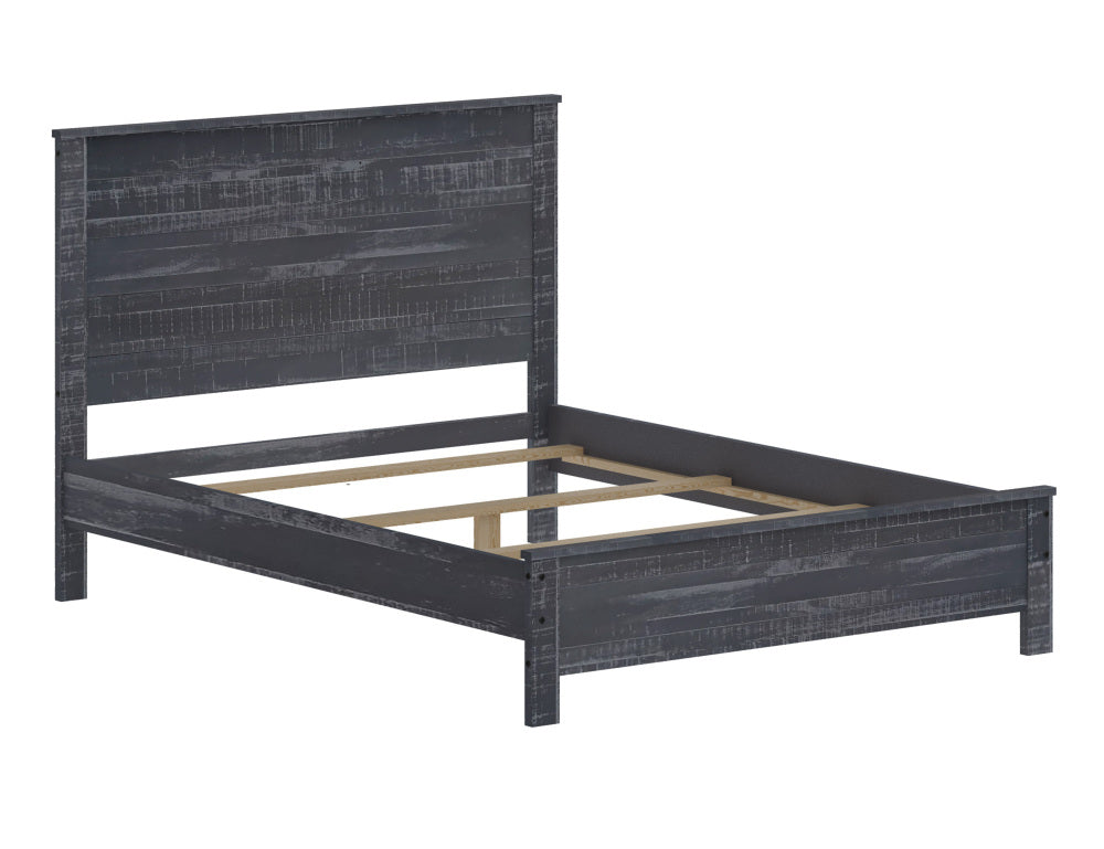 Albany Solid Wood Twin Bed Frame with Headboard, Heavy Duty Modern Rustic Twin Size Bed Frames, Box Spring Needed