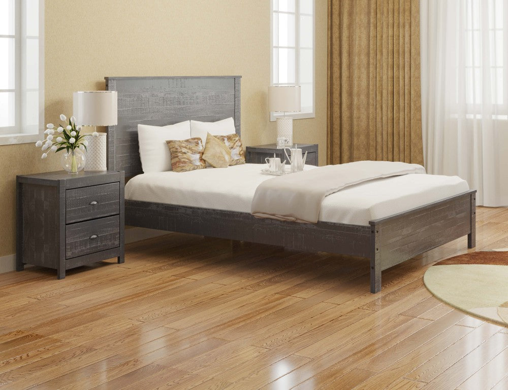 Albany Solid Wood Twin Bed Frame with Headboard, Heavy Duty Modern Rustic Twin Size Bed Frames, Box Spring Needed