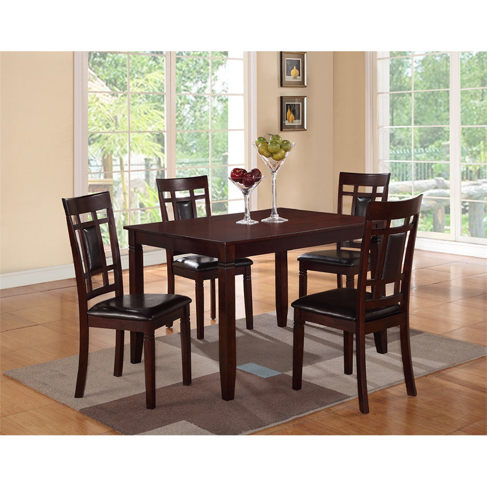 5 Piece Dark Brown Dining Room Set