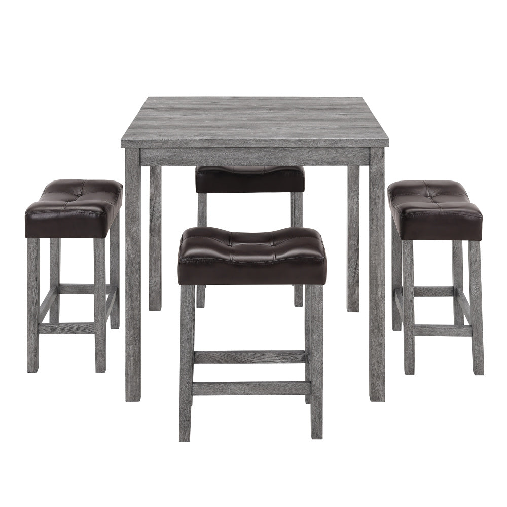 Dining Table, Bar Table and Chairs Set, 5 Piece Dining Table Set, Industrial Breakfast Table Set, for Living Room, Dining Room, Game Room,old sku W1781110637