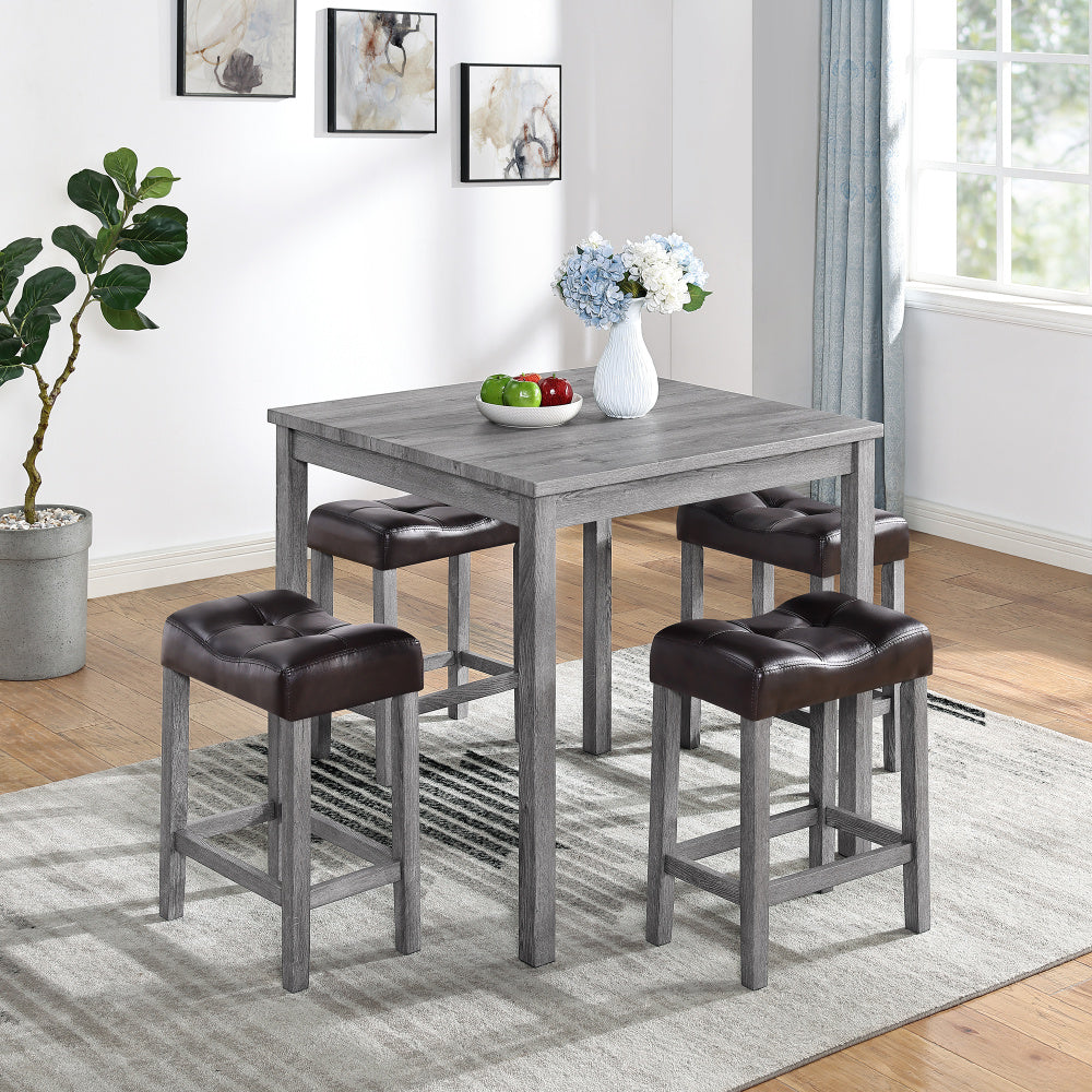 Dining Table, Bar Table and Chairs Set, 5 Piece Dining Table Set, Industrial Breakfast Table Set, for Living Room, Dining Room, Game Room,old sku W1781110637